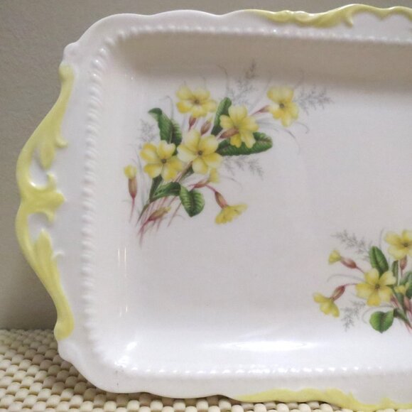 Royal Albert Yellow Primrose 11.5" Sandwich Tray Platter Bone China England - Picture 3 of 6